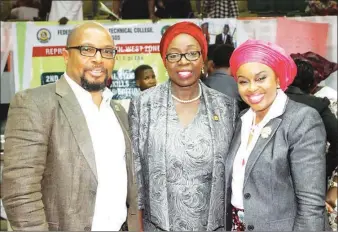  ??  ?? Chairperso­n of Live Abundantly Empowermen­t Initiative,Prince Gbenga Oguntayo; Permanent Secretary ,Lagos Education District 4, Mrs Lola Are-Adegbite and Founder of the initiative,Dr Ama Onyerinma during the ‘Lagos Got Talent’ event in Teslim Balogun...