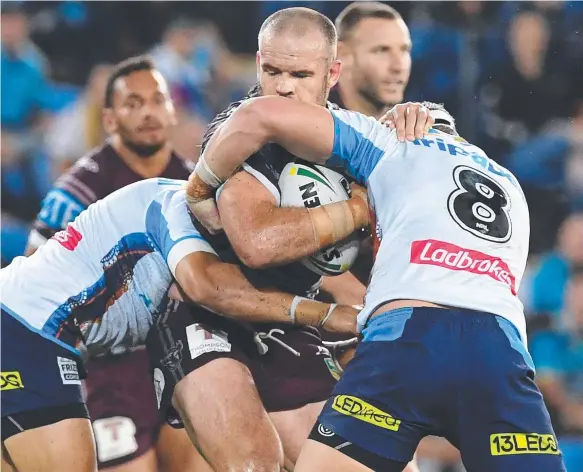 ??  ?? Should Queensland maintain faith in Nate Myles (above) despite concerns over form and fitness? He faces a push from Titans youngster Jarrod Wallace. Picture: AAP IMAGE