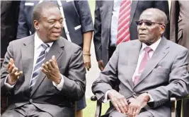  ??  ?? Emmerson Mnangagwa with Robert Mugabe