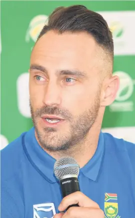  ?? Picture: Gallo Images ?? BIG CHANGES. Proteas captain Faf du Plessis wants some new blood in the team for the World Cup next year.