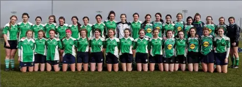  ??  ?? The St. Mary’s (New Ross) squad prior to Saturday’s All-Ireland final in Carriganor­e.