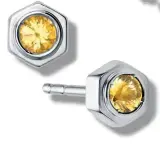  ??  ?? Citrine and silver earrings, $225, Maison Birks