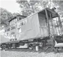  ?? SCOTT LUXOR/CONTRIBUTO­R ?? This Old Red Caboose was donated to the historical society and sits outside the Old Schoolhous­e.