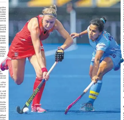  ?? PTI ?? India conceded late to allow England draw their opening encounter at the women’s hockey World Cup in London.