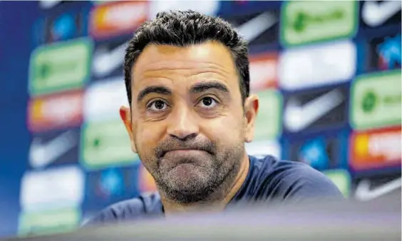  ?? J. FERRÁNDIZ ?? Xavi Hernández elogió la buena temporada de su equipo en la previa del BarçaBetis: “Estamos luchando por el título y yo me lo estoy pasando bien aunque a veces las cosas no salgan como queremos”, valoró //