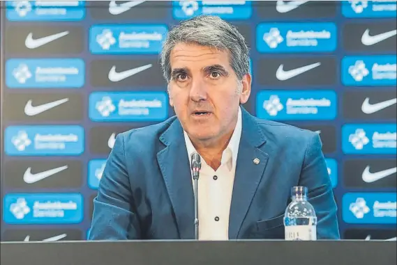  ?? FOTO: FÚTBOL CLUB BARCELONA ?? Antoni Carlos Ortega fue presentado como nuevo entrenador del Barça de balonmano en un acto telemático, a puerta cerrada