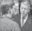  ?? COLIN CHISHOLM PHOTO ?? John Lohr, chatting with Nova Scotia PC Party members during the leadership convention in Halifax on Oct. 27.