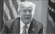  ?? EVAN VUCCI/THE ASSOCIATED PRESS ?? United States President Donald Trump speaks during a meeting with lawmakers on immigratio­n policy in the Cabinet Room of the White House, Jan. 9, in Washington.