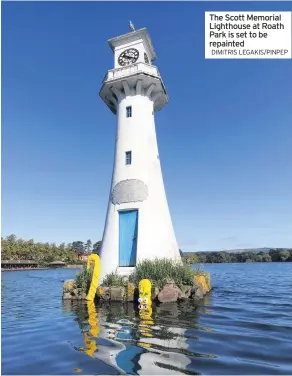  ?? DIMITRIS LEGAKIS/PINPEP ?? The Scott Memorial Lighthouse at Roath Park is set to be repainted