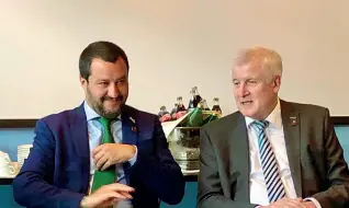  ??  ?? Sintonia Matteo Salvini con il ministro dell’interno tedesco Horst Seehofer