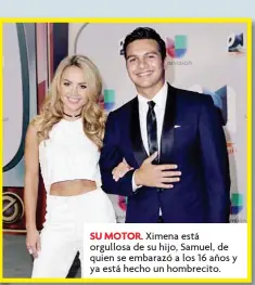  ??  ?? SU MOTOR. Ximena está orgullosa de su hijo, Samuel, de quien se embarazó a los 16 años y ya está hecho un hombrecito.