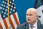  ?? DANIEL ACKER/BLOOMBERG NEWS ?? Matthew Whitaker, now acting U.S. attorney general, championed Miami-based World Patent Marketing.