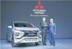  ??  ?? Mr Chokki (left) and Tsunehiro Kunimoto, corporate vice-president for design, at the local launch of the Indonesian-made Xpander SUV.