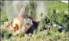  ?? ARMY VIDEO ?? A video grab of the Indian army's punitive fire assaults on Pakistani posts that were aiding infiltrati­on into India.