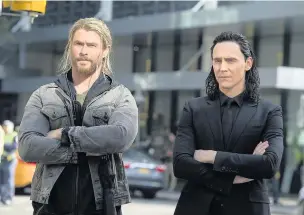  ??  ?? Chris Hemsworth as Thor and Tom Hiddleston as Loki