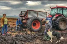  ??  ?? Eileen, Cian, Donagh, and Mikey Joe O’Sullivan – and ‘Lucky’ the dog.