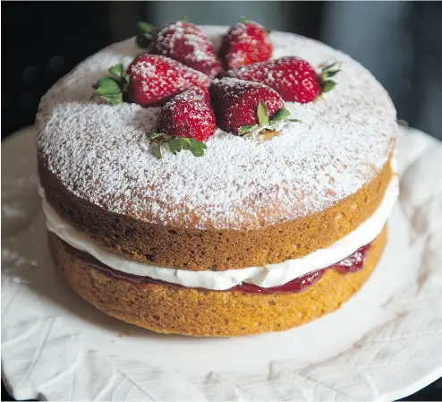  ?? LAURA PEDERSEN / NATIONAL POST ?? Victoria sponge cake is a popular staple with Britain’s famous afternoon tea, Bonnie Stern writes.