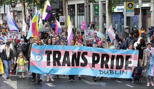  ??  ?? The second annual Trans Pride Parade taking place in Dublin city last summer.