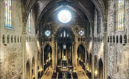  ?? PERE DURAN / NORD MEDIA ?? La nave única de estilo gótico de la catedral de Girona es la más ancha del mundo