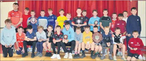  ?? (Pic: John Ahern) ?? U12S RECEIVE THEIR MEDALS - Members of the Kilworth Araglen Óg U12 panel, who were presented with their medals by Niall O’Leary in Kilworth N.S. last Saturday.