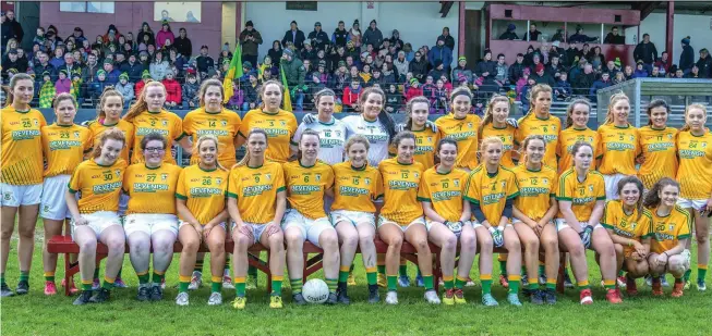  ??  ?? Tourlestra­ne ladies, All-Ireland Junior Club finalists 2018 in Duggan Park, Ballinaslo­e, December 9th 2018. Pic: Tom Callanan.