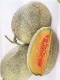  ??  ?? AURORA is a melon with thick orange flesh that is crisp, sweet and juicy. It is a new variety from Known-You Seed.