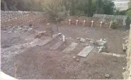  ?? (Tag Meir) ?? THE DESECRATED CEMETERY at the Beit Jimal monastery near Beit Shemesh.