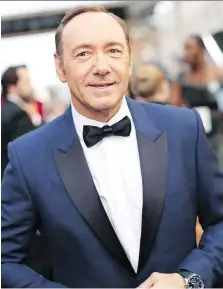  ?? CHRISTOPHE­R POLK/GETTY IMAGES ?? Kevin Spacey, who had been considered a contender for an Academy Award, has been digitally removed from his upcoming movie following allegation­s of sexual misconduct.