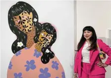  ?? Courtesy photo ?? Zalaya’s solo show includes the painting “Three White Flowers Two Heads.”