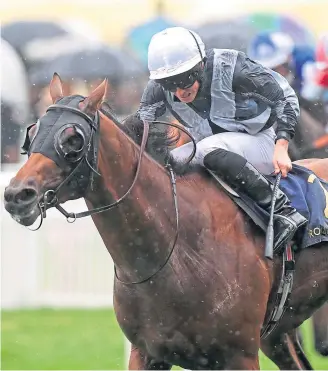  ?? Picture: PA. ?? Circus Maximus, a 10-1 shot ridden by jockey Ryan Moore, on the way to winning yesterday’s St James’s Palace Stakes for trainer Aidan O’Brien on the opening day of Royal Ascot.