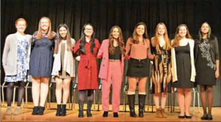  ?? SUBMITTED PHOTO ?? The 2018 Henderson High School Janet Walton Girls Speaking Competitio­n contestant­s - Lucy Krug, from left, Kendall Anderson, Shreya Verma, Kateri Lalicker, Bailey Henry, Isabelle Perez, Lillian Drake, Katie Detwiler, Abheya Nair.