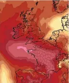  ?? ?? BURNING UP Heat map of UK last week