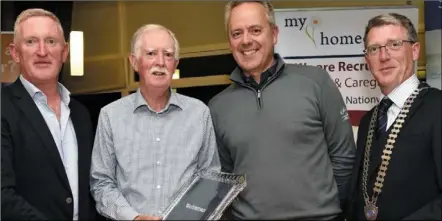  ??  ?? Winners Allergan with Declan Murphy of Recruit Island, Leslie Walker Dundalk Golf Club and Chamber President Pat McCormick.