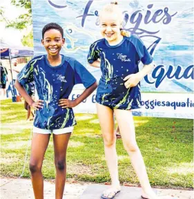  ?? ?? Froggies Aquatics Club members Emihle Mnunu and Lara Britz