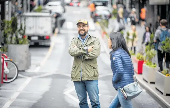  ?? Photos / Michael Craig ?? Project design leader Cam Perkins (above) has plans for all of the city; High St retailers Jordan Gibson and Sheronika Chandra (below) are happy with the developmen­ts.