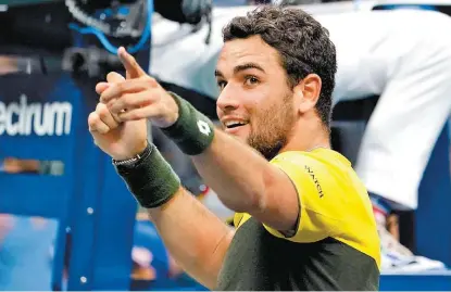  ?? AFP ?? Matteo Berrettini celebra su victoria en cuartos de final.