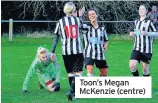  ??  ?? Toon’s Megan McKenzie (centre)