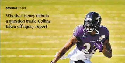  ?? KENNETH K. LAM/BALTIMORE SUN ?? Ravens cornerback Jimmy Smith returned to practice this week after serving a four-game suspension imposed by the NFL.