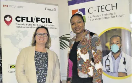  ?? (Photo: Oneil Madden) ?? Canadian High Commission­er Emina Tudakovic (left) and Dr Natalie Irving-mattocks, executive director of C-TECH