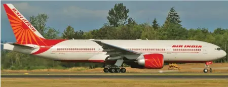  ??  ?? Air India flies the route using its long-range Boeing 777-200LR fleet.