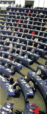  ??  ?? Jean-claude Juncker addresses members of the European Parliament during the ‘State of the Union’ debate in Strasbourg, France, yesterday