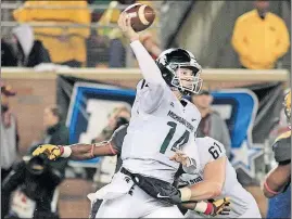  ?? [ANDY CLAYTON-KING/THE ASSOCIATED PRESS] ?? Michigan State redshirt sophomore Brian Lewerke has thrown for 2,207 yards and 16 touchdowns this season.