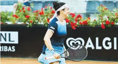  ?? Agence France-presse ?? ↑
Ons Jabeur celebrates after winning her Italian Open semi-final match against Darya Kasatkina on Saturday.