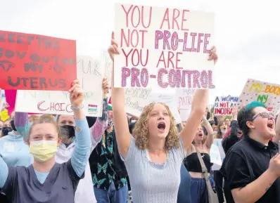  ?? AP ?? People attend an abortion-rights rally at the Utah State Capitol Thursday, May 5, 2022, in Salt Lake City.