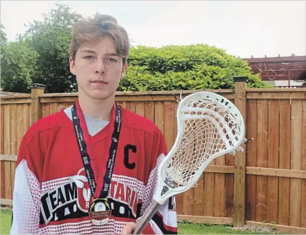  ?? BERND FRANKE THE ST. CATHARINES STANDARD ?? Gavin Howard won gold medals at both the Ontario and Canadian bantam indoor lacrosse championsh­ips this summer.