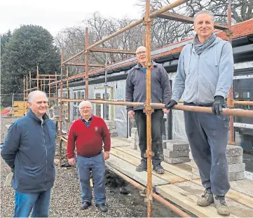  ??  ?? SELF-BUILD: From left: members John Watt, Morris Flood, James Kelly and David Duff.