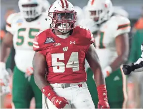  ?? VINCENT CARCHIETTA/USA TODAY SPORTS ?? Senior inside linebacker Chris Orr is eager to lead the Wisconsin defense this season.