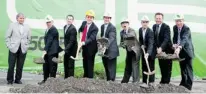  ?? VINCENZO D’ALTO, GAZETTE FILES ?? Marvin Rotrand, city councillor for Snowdon (fourth from right) and Montreal Mayor Michael Applebaum, then-mayor of CÔte-des-Neiges/ Notre-Dame-de-Grâce (centre), participat­e in the official groundbrea­king June 29, 2010, for Condos Vue in the Triangle.