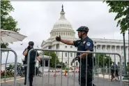 ?? ?? An entrance to the U.S. Capitol is secured ahead of an abortion rights demonstrat­ors march, May 14, to the Supreme Court in Washington, during protests across the country.