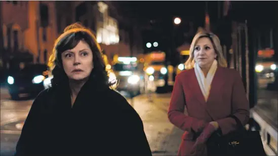  ?? YouTube Premium / Roadside Attraction­s ?? FACED with a dilemma involving her freelance journalist son, Helen Sterling (Susan Sarandon, left) turns to Charlotte (Edie Falco) for assistance in the picture.